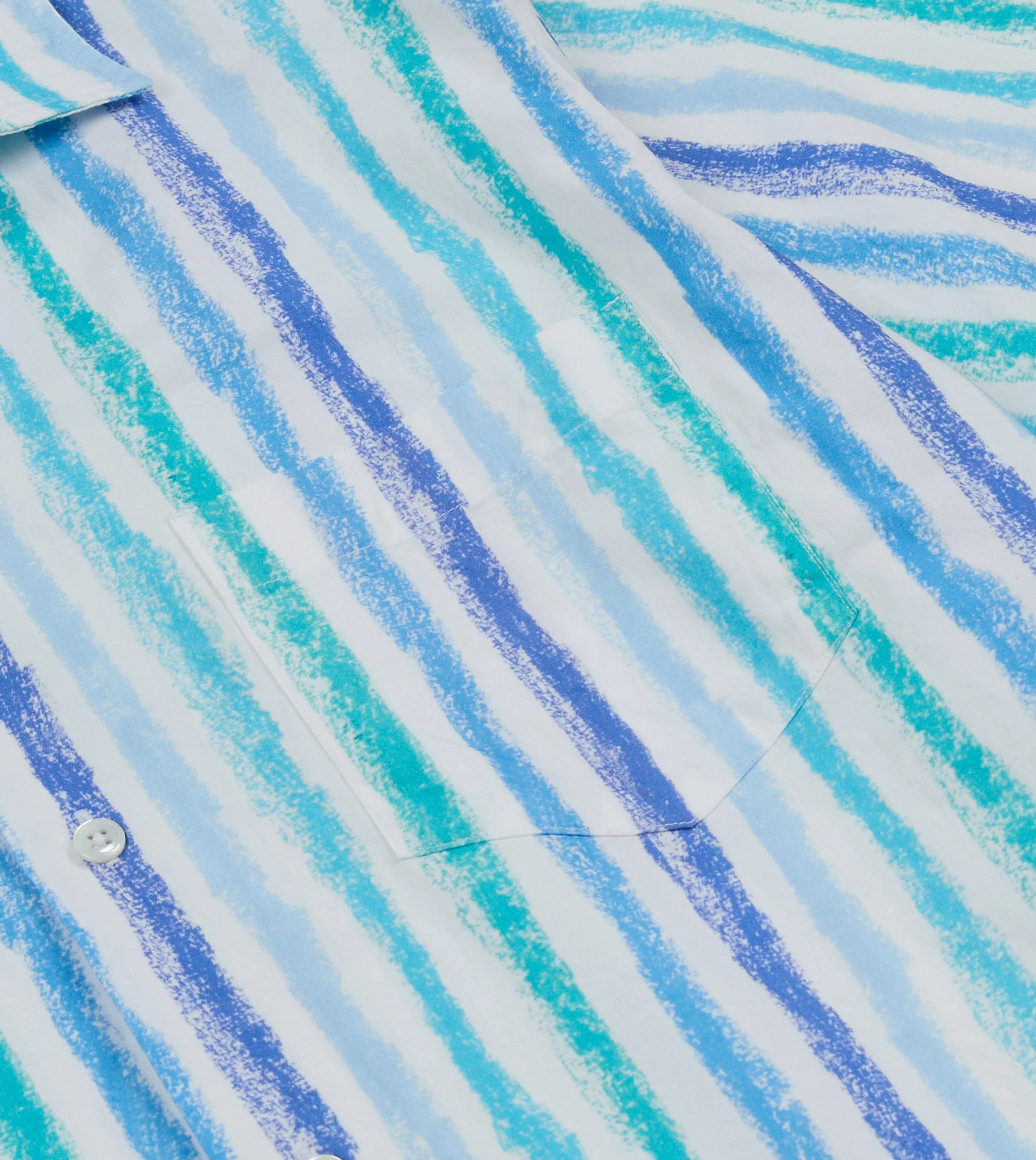 Embroidered Details Summer Wardrobe Michael McGregor for Drake's Stripe Camp Collar Shirt