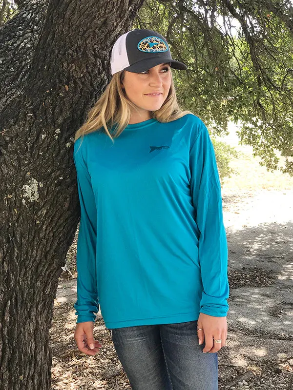 Chilly Weather Style Fast Back Long Sleeve Performance Tee in (Black or Blue)