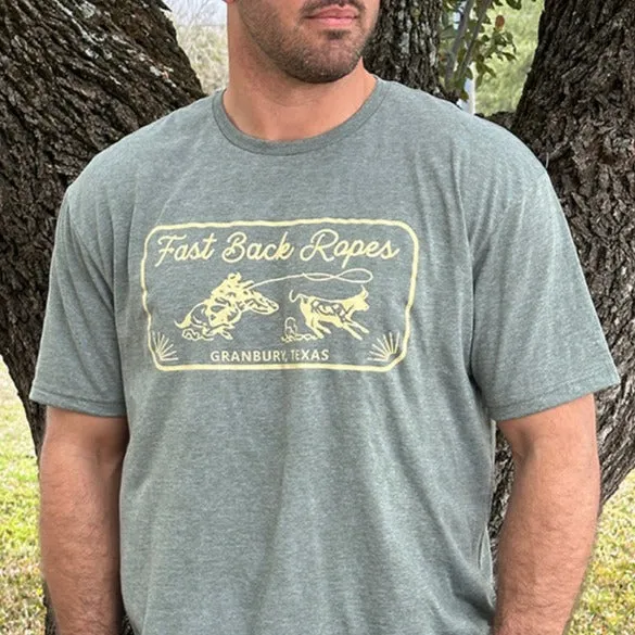 Fast Back Men's Rio Vista Logo T-Shirt in Heather Green RecycledBlend