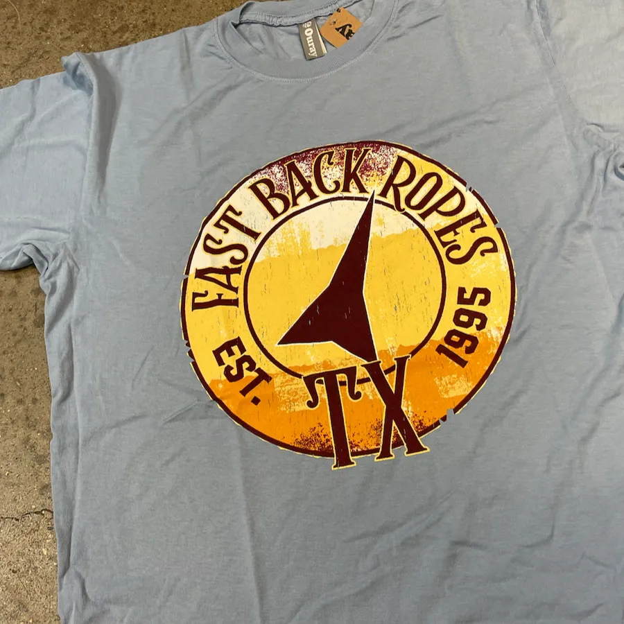 EcoFriendlyDyes Fast Back Men's Round Gas Logo T-Shirt in Light Blue