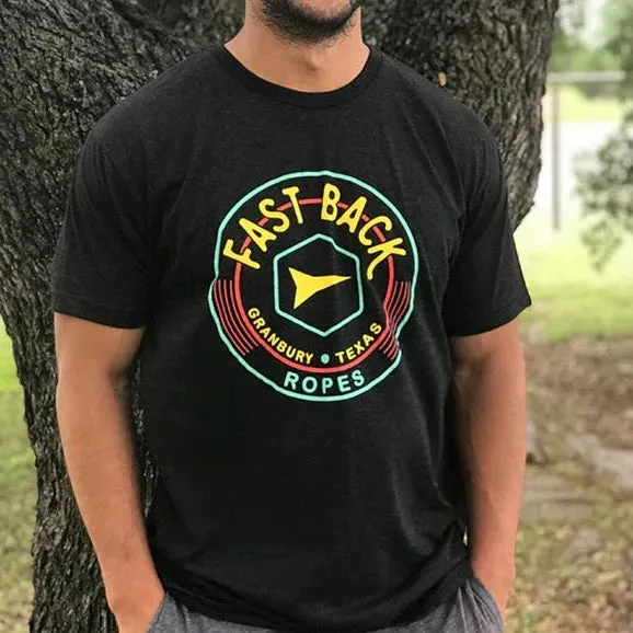 Weekend Comfort Wear Fast Back Men's Vintage  Logo Black T-Shirt