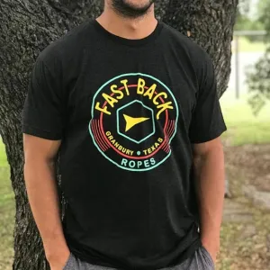 Fast Back Men's Vintage  Logo Black T-Shirt Camping practicality