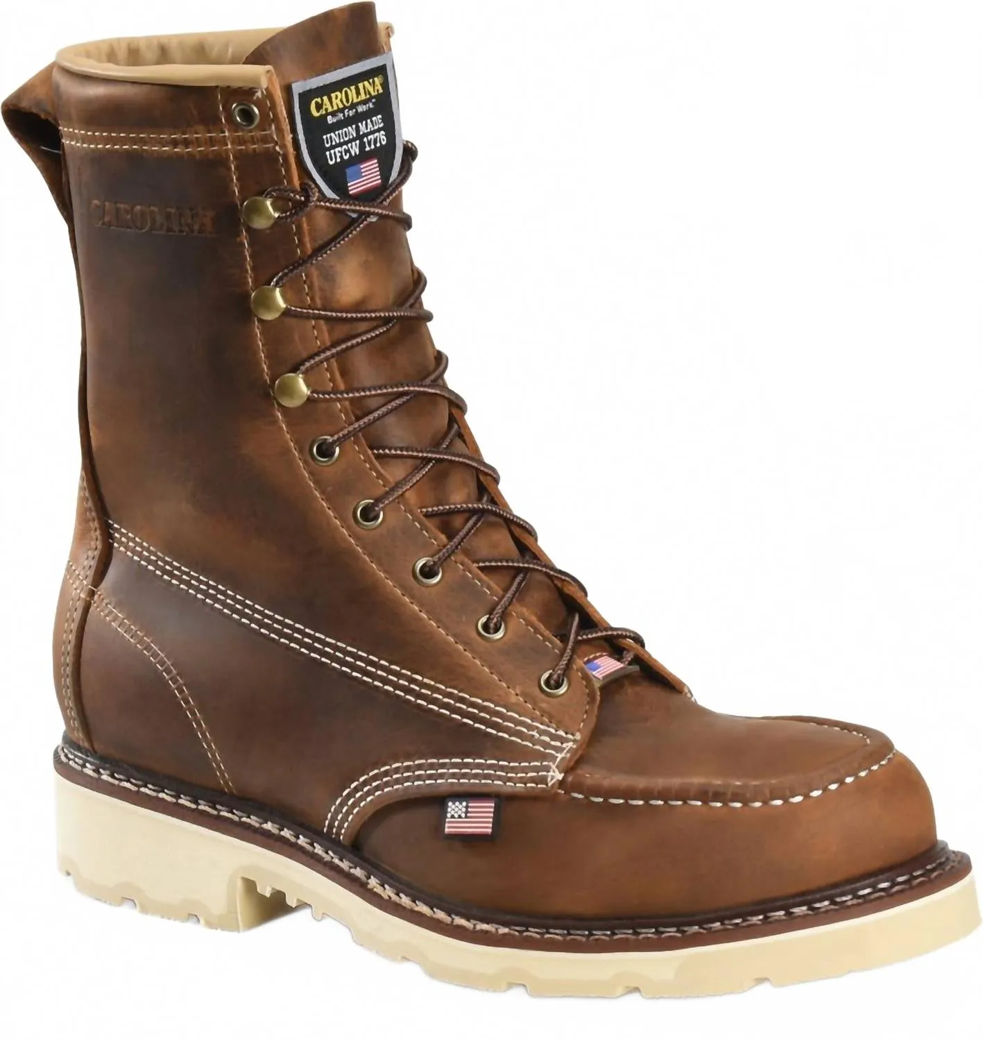 Special Event Velvet Grain Ferric Usa 8" Steel Toe Work Boot In Brown