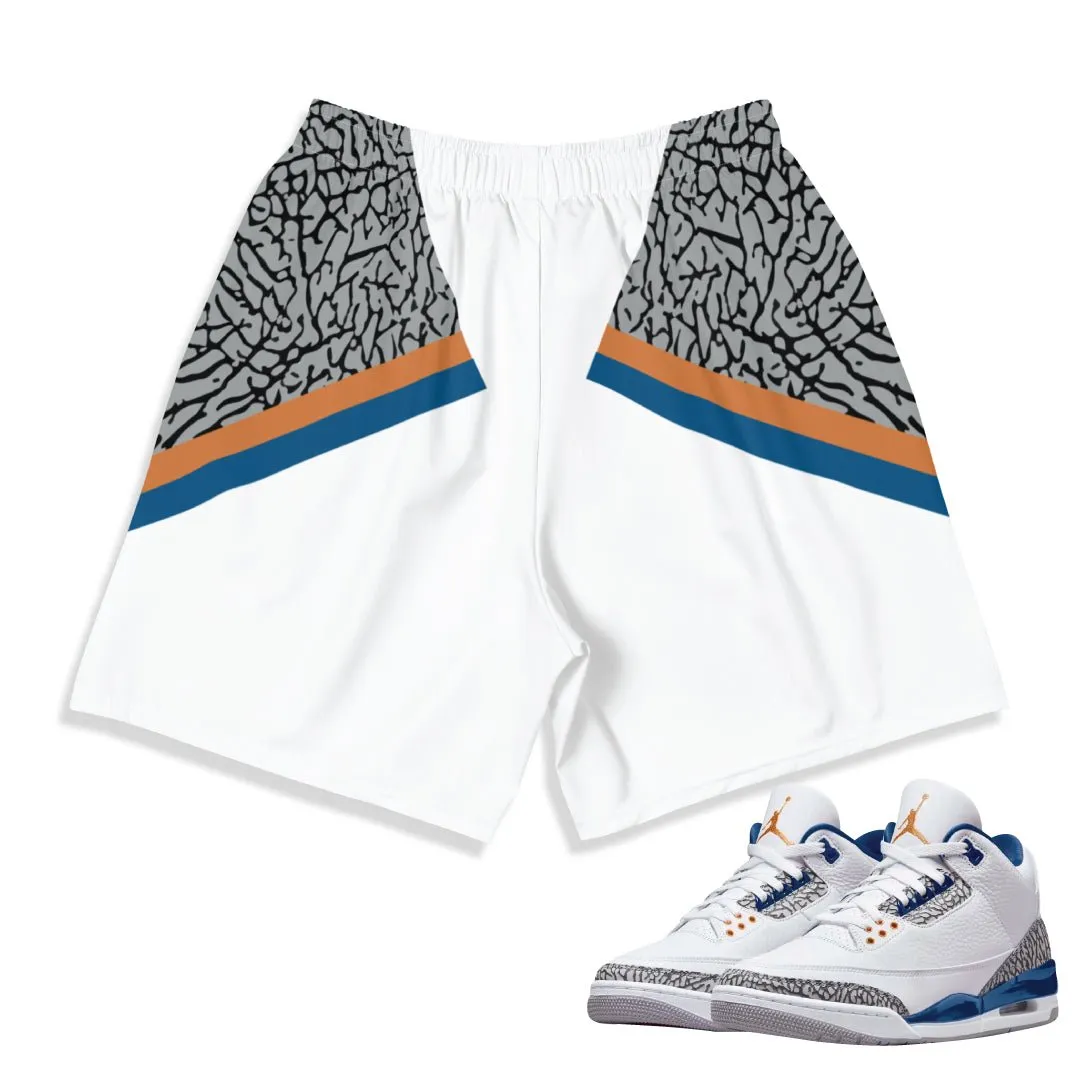 Retro 3 Wizards PE Cement Shorts Rubberized Waistband
