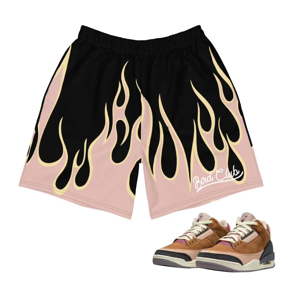 Retro 3 Winterized Archaeo Brown Flame Shorts RollUpFasten beach goers