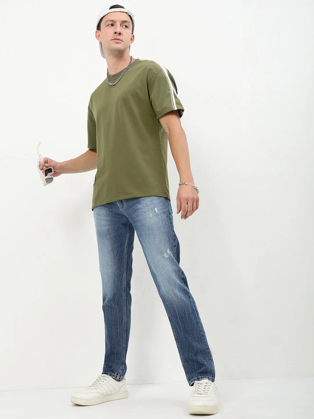 Low Maintenance Denim fade resistant color Men's Blue Solid Straight Fit Jeans