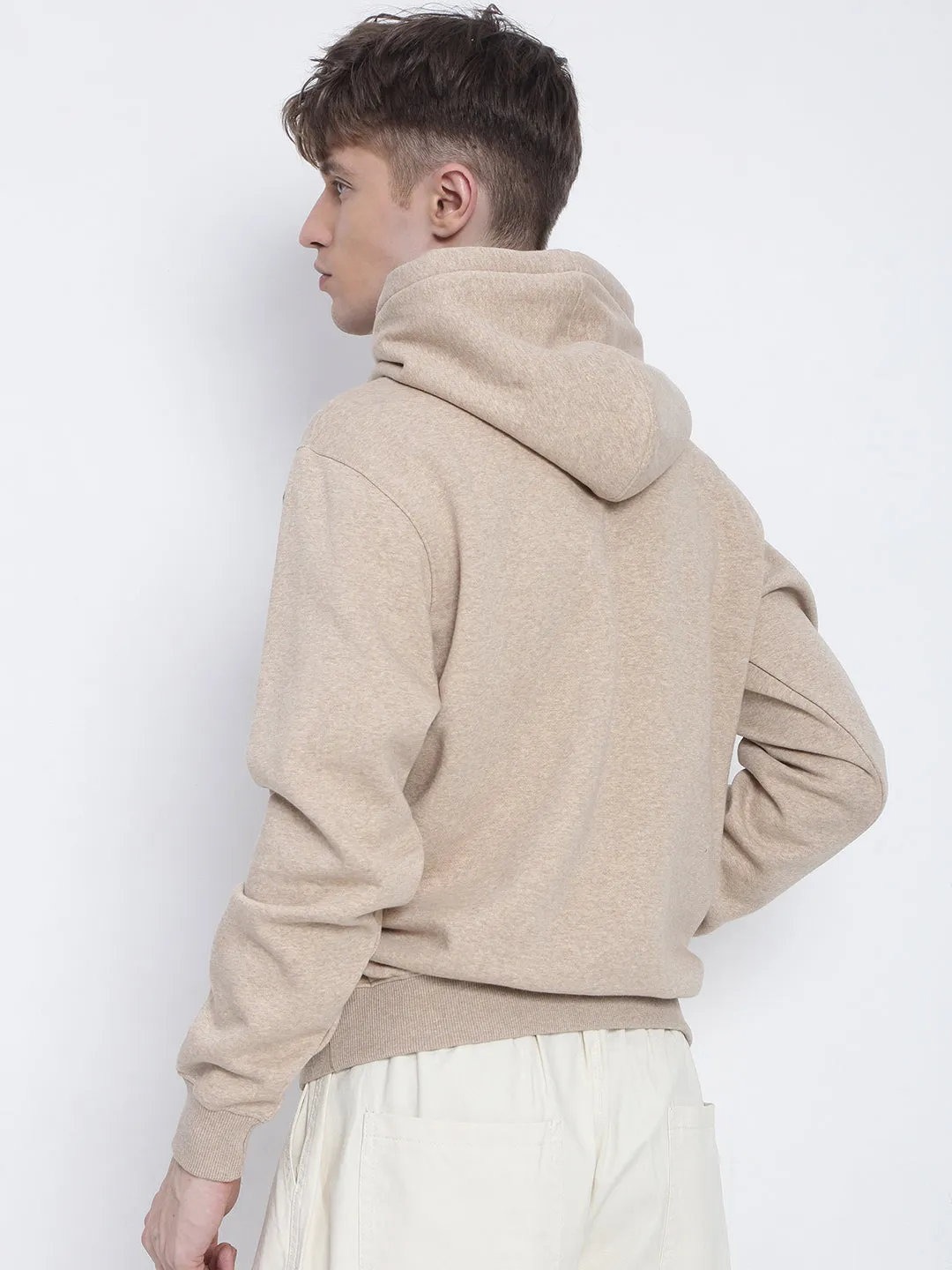 Men's Striped Beige Hoodie Beach Cover