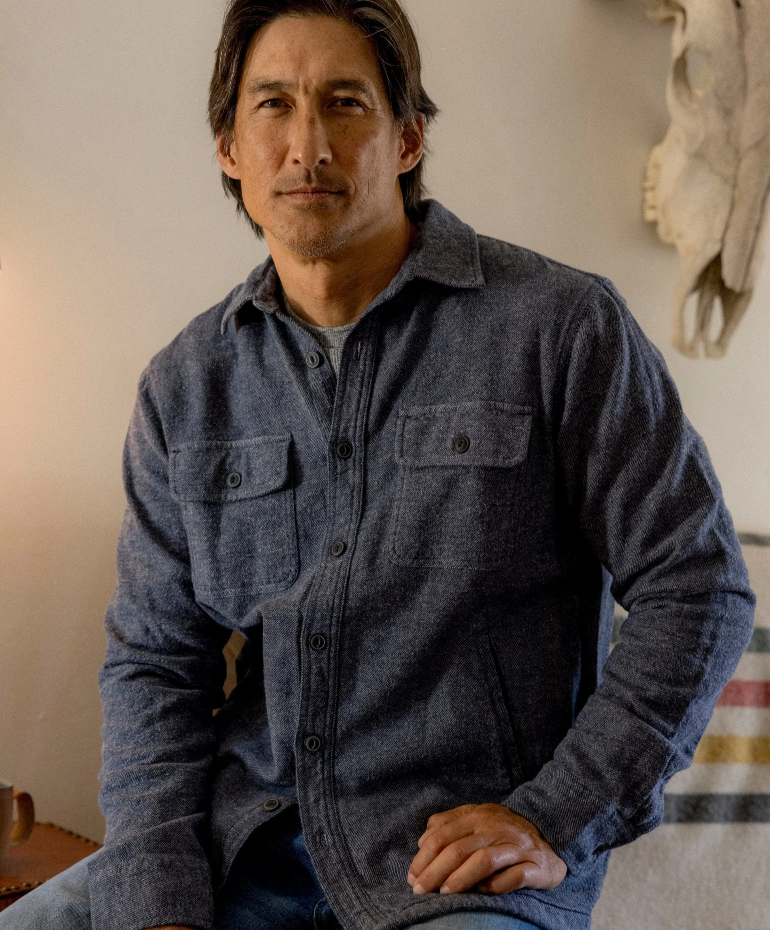 Flannel Twill Shirt Jacket - Sky Captain FoldableStorageCapability Modular Attachments