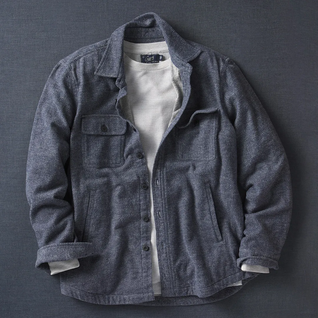 Flannel Twill Shirt Jacket - Sky Captain Mesh Ventilation Panels Reflective details