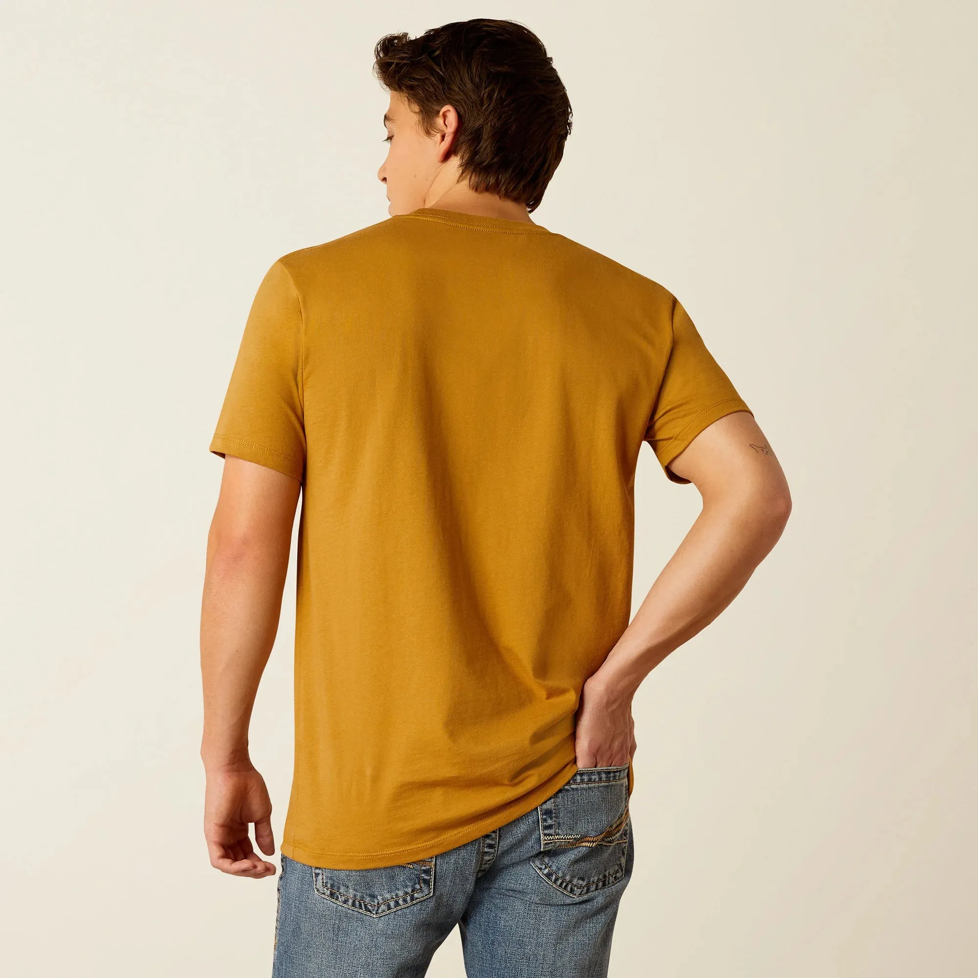 Ariat Men's Amigo Graphic T-Shirt in Harvest Gold MinimalistStitching