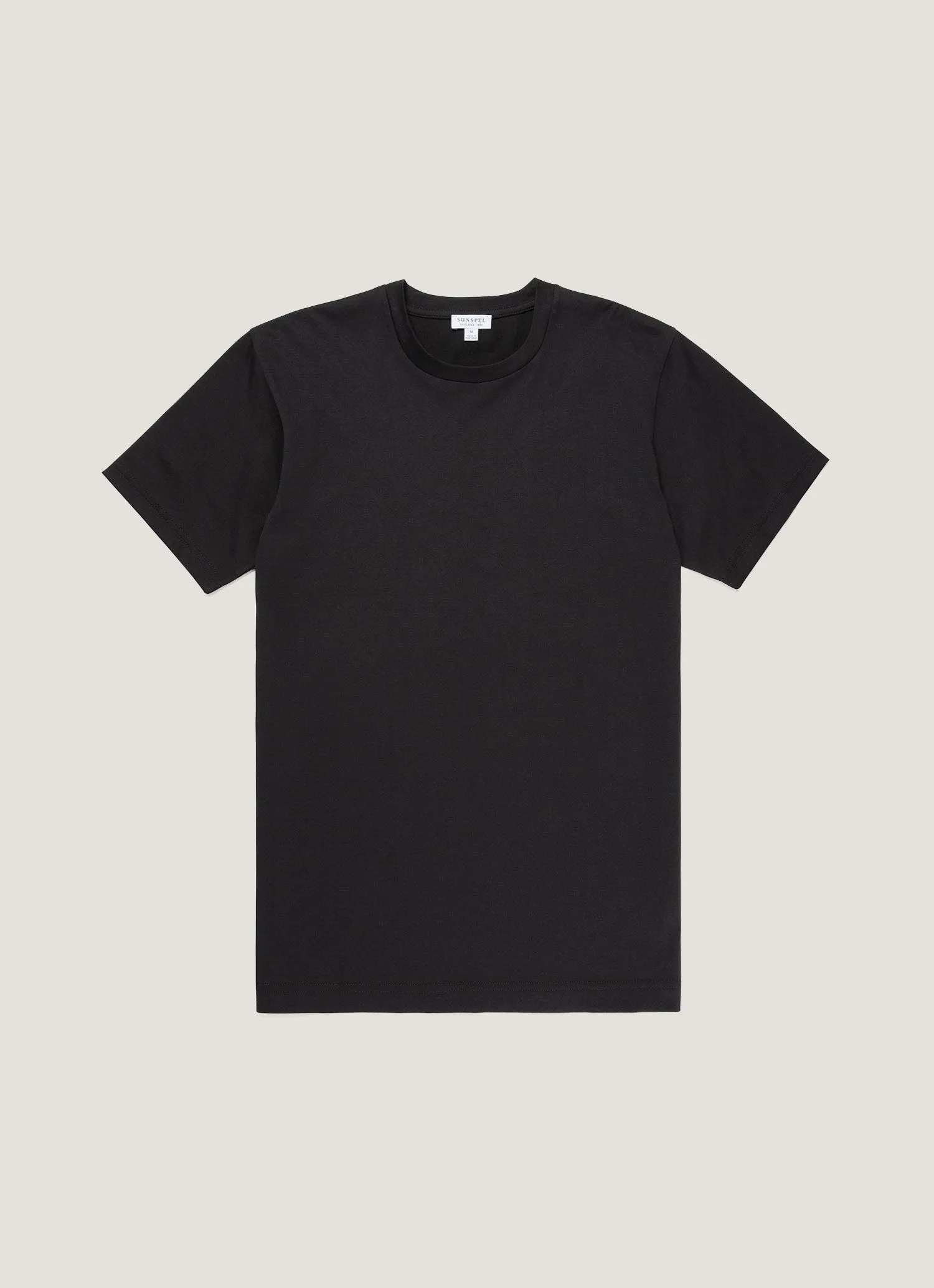 Men's Riviera T-shirt in Black Layered Neckline Durable Stitching
