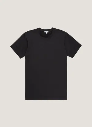 Men's Riviera T-shirt in Black Layered Neckline Durable Stitching