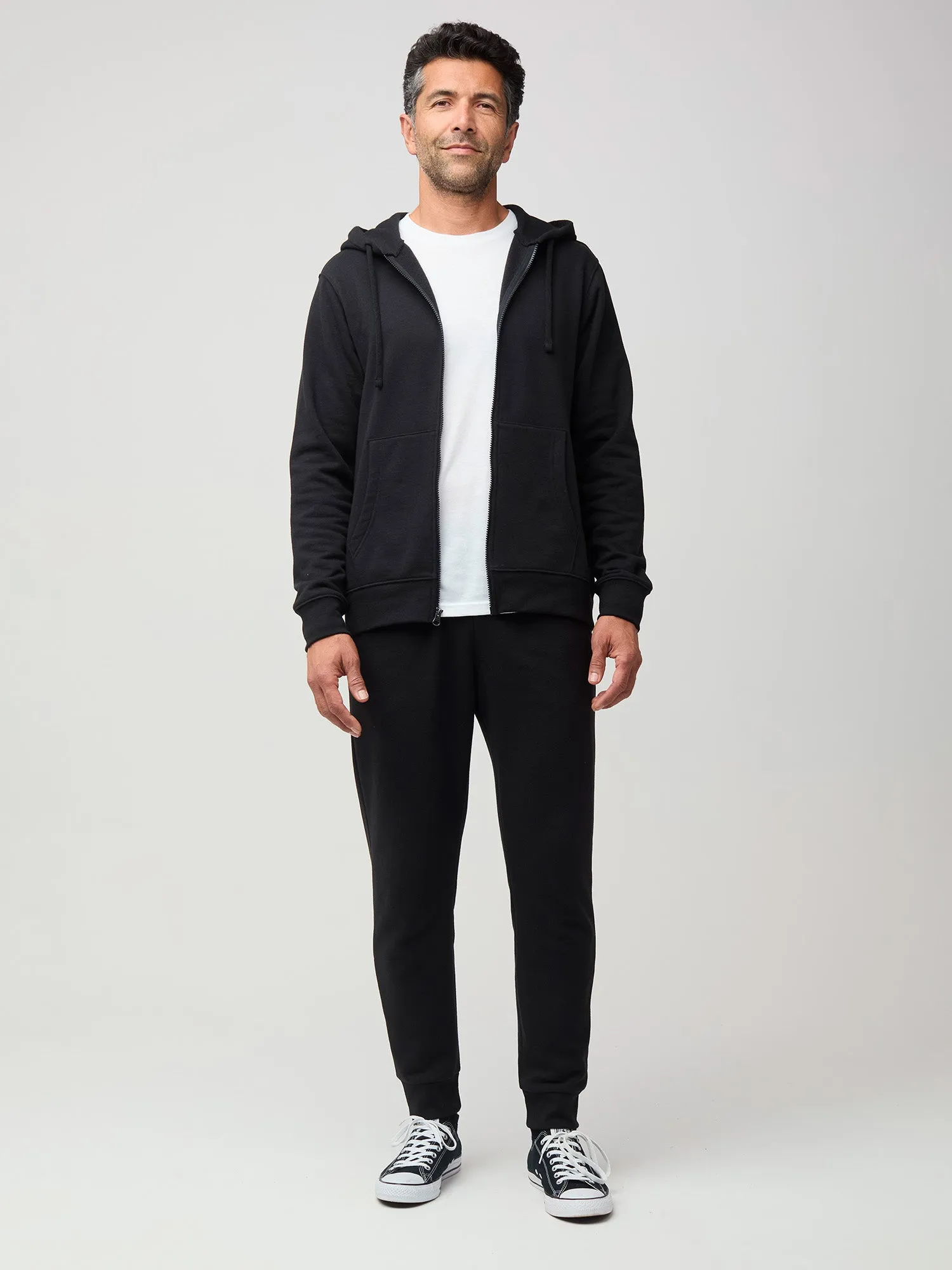 Black Zip-Up Hoodie Cool Vibes