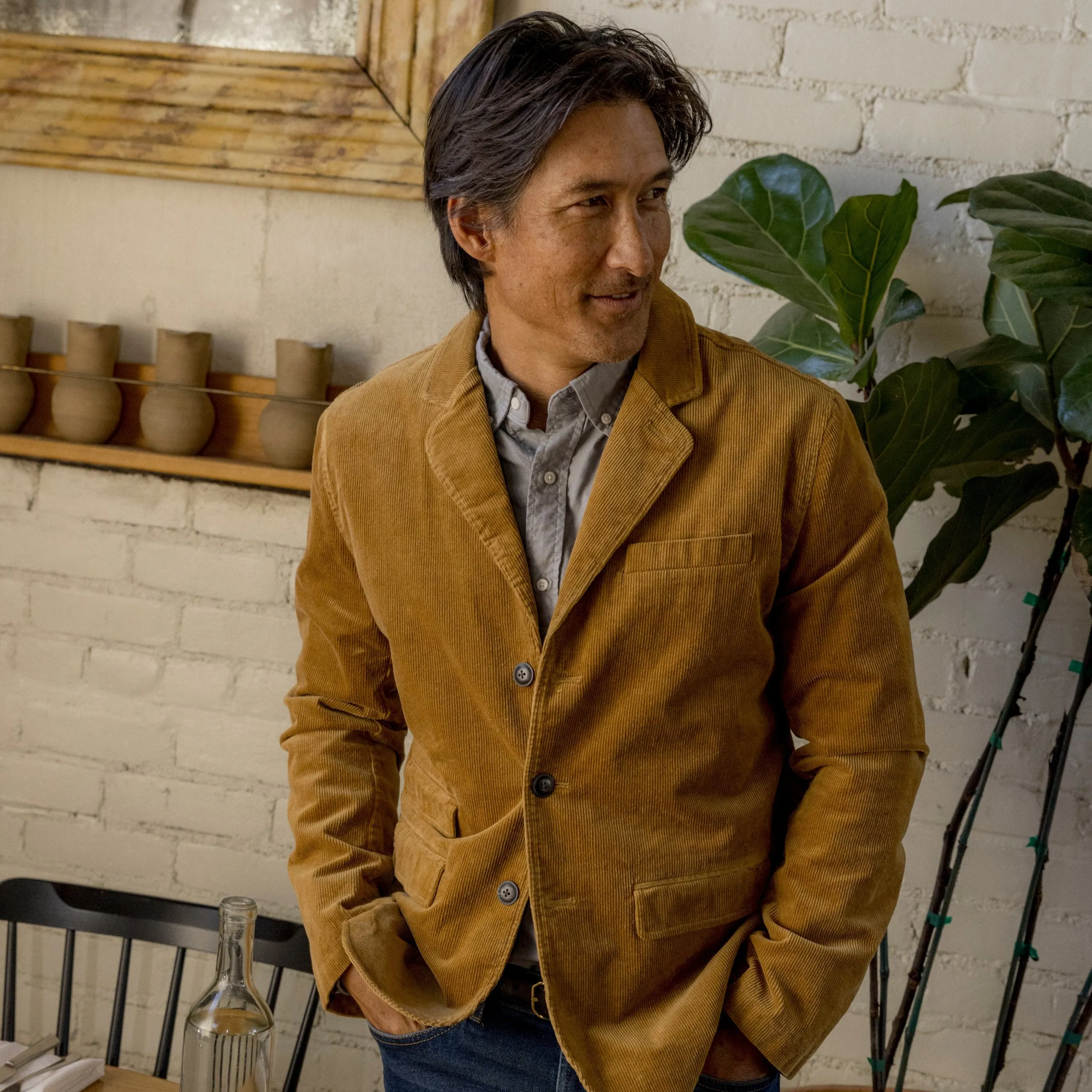 Smooth Flat Collar Hiking Trail Outfit Fleming's English Corduroy Blazer - Saddle