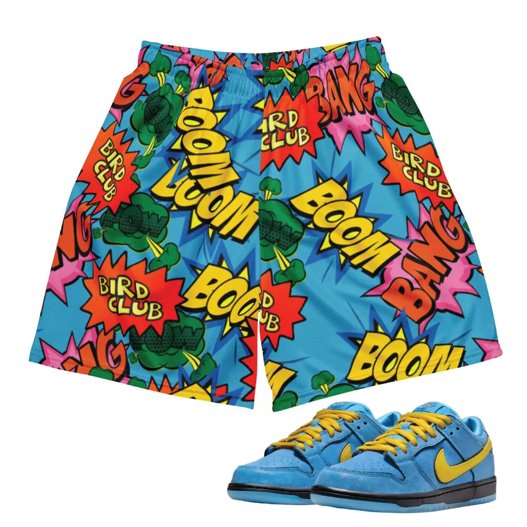Dual Zone Ventilation Casual Elegance Power Puff Comic Boom Bubble Mesh Shorts