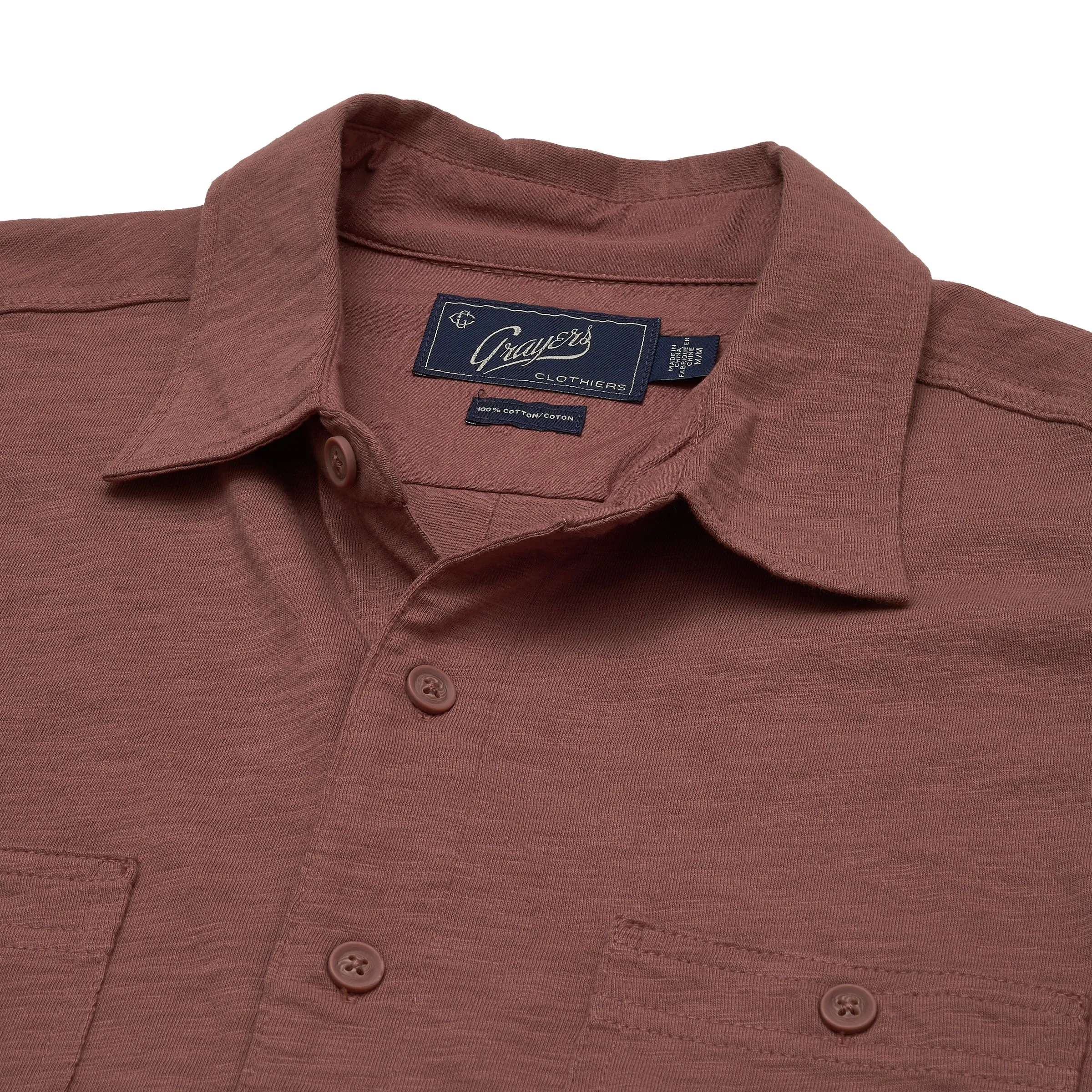 Holiday Casual High Durability Weave Flex Everyday Knit Shirt - Marron