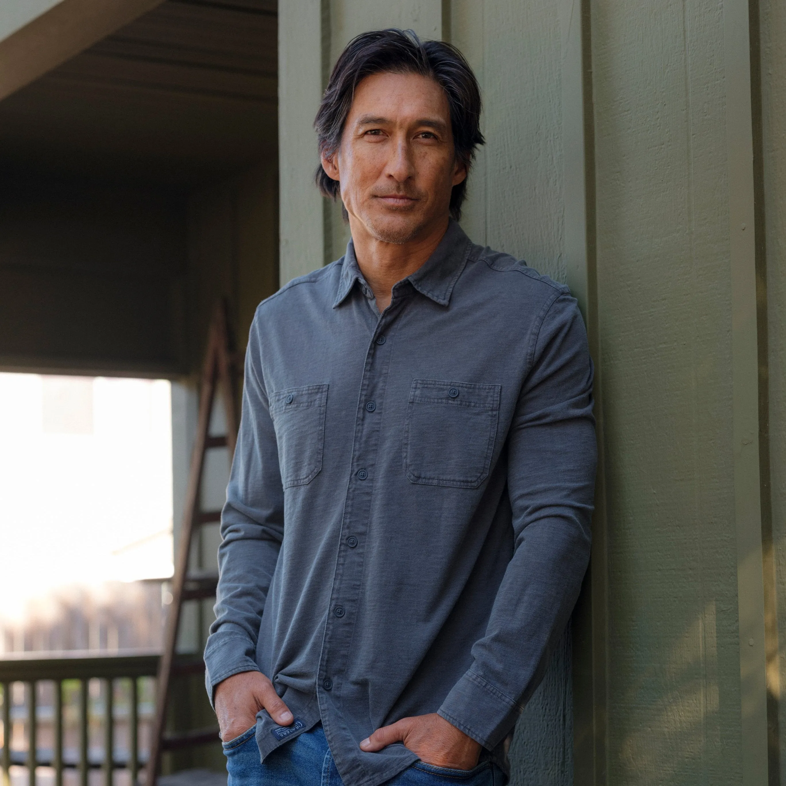 Flex Everyday Knit Shirt - Washed Navy Sustainable Fibers Cool Layer Wear