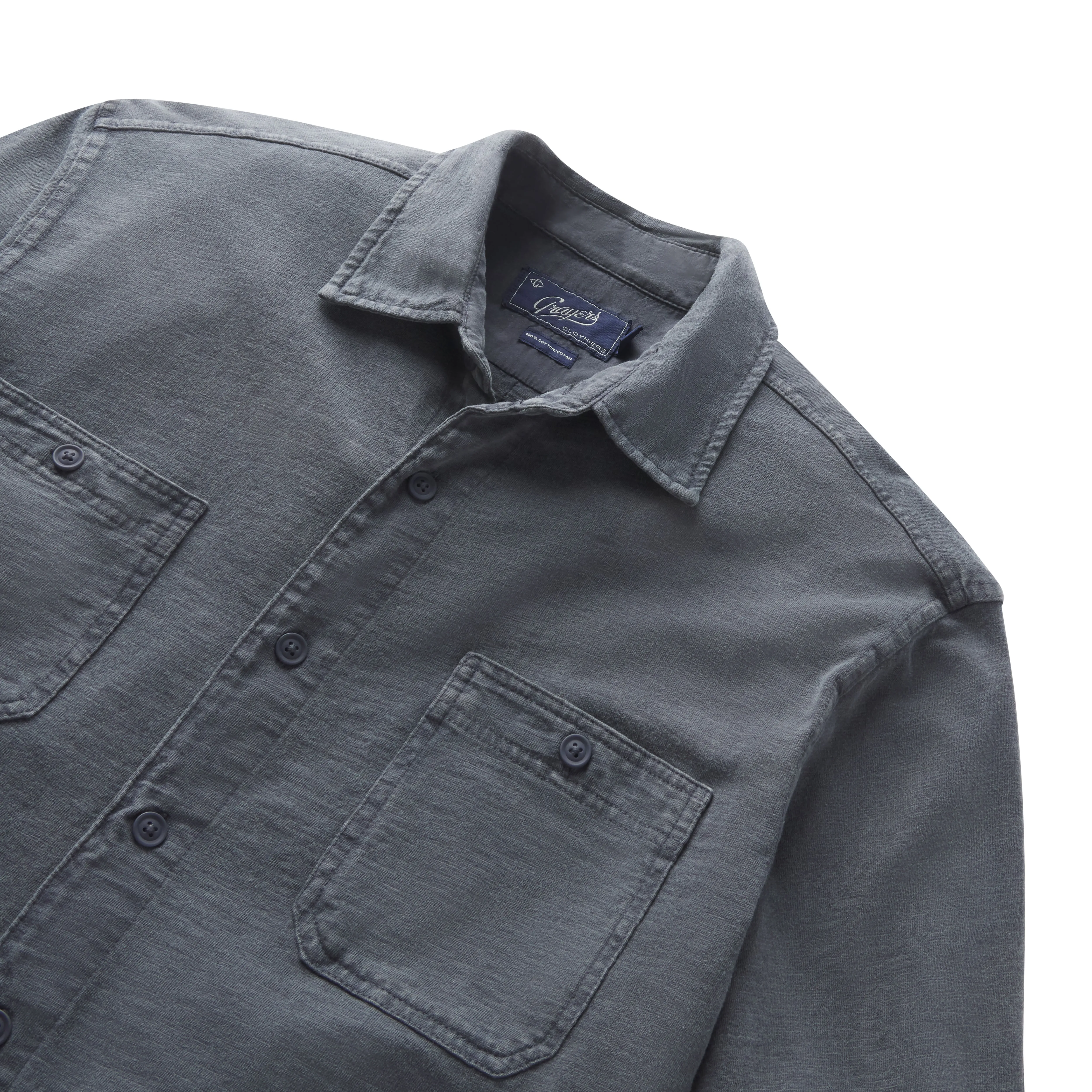 Flex Everyday Knit Shirt - Washed Navy futuristic Effortless Comfort Design