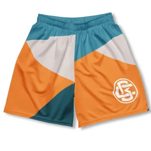 Basketball Miami Print Mesh Shorts Layered Panel Design
