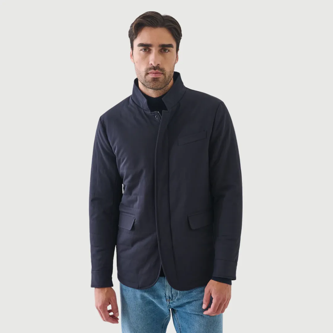Layered Neckline Anti Pill Technology Nucleo Zip Jacket (Dark Navy)