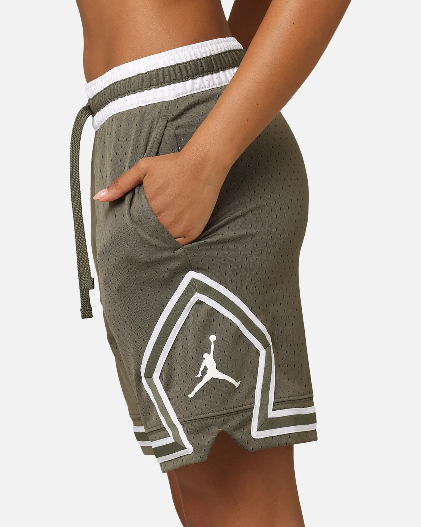 Jordan Dri-FIT Sport Diamond Shorts Medium Olive/White Gentle On Skin