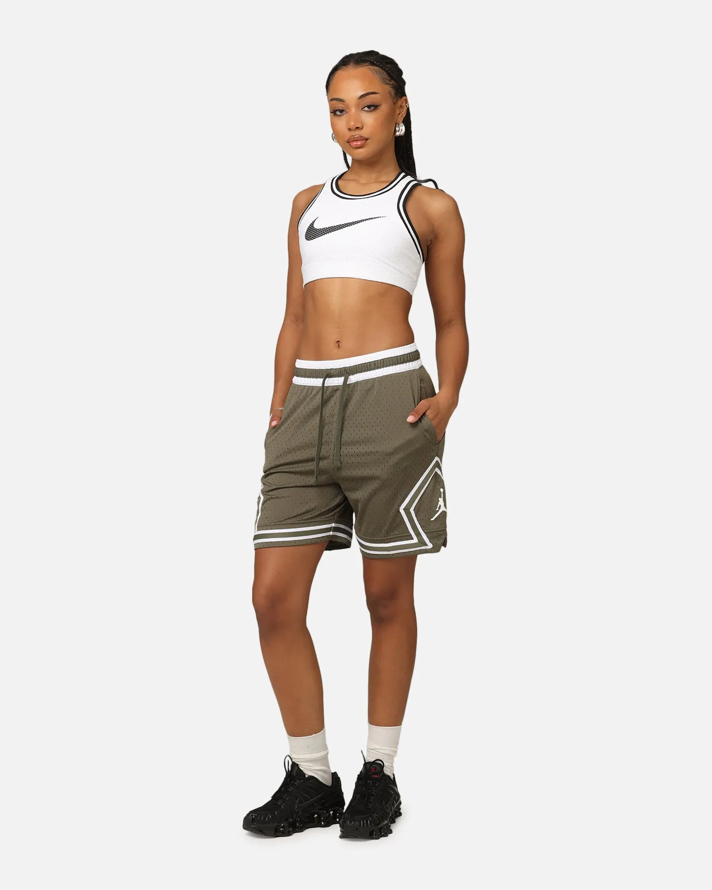 surf wear Jordan Dri-FIT Sport Diamond Shorts Medium Olive/White