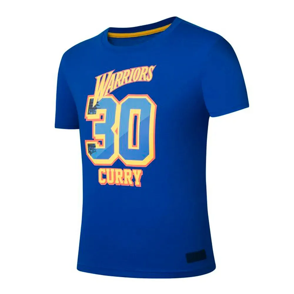 UV Protective Coating NBA Loose Fit Rubber Print Mens T-shirt - Curry Golden State Warriors