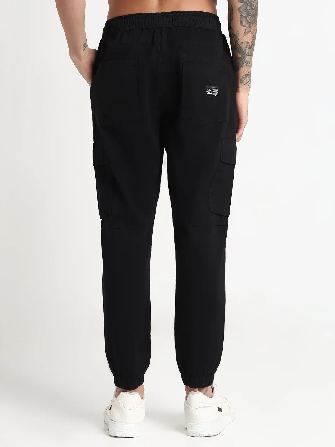 Quick Movement Wear Practical Style Men's Black Solid Cargo Joggers
