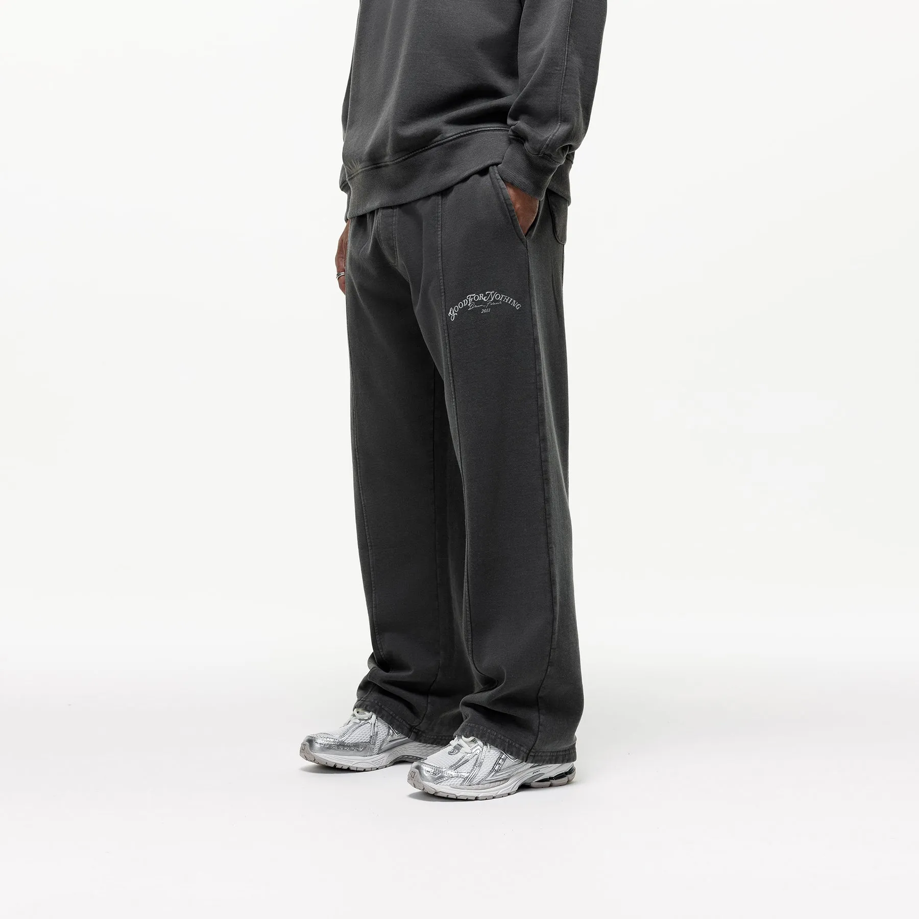 Relaxed Destination Washed Grey Sweatpants Comfy Texture TearResistantMaterial