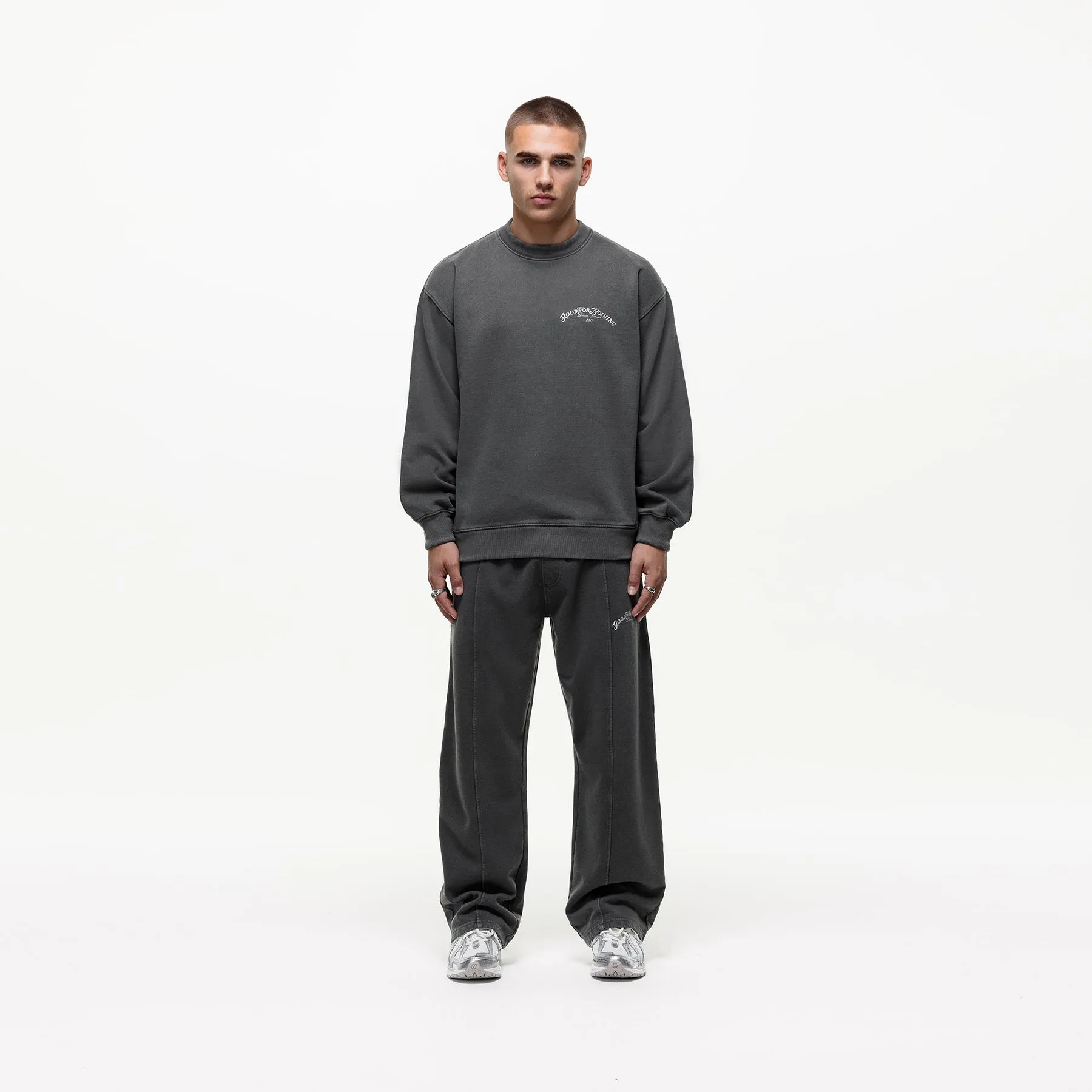 Durable Hem Relaxed Destination Washed Grey Sweatpants