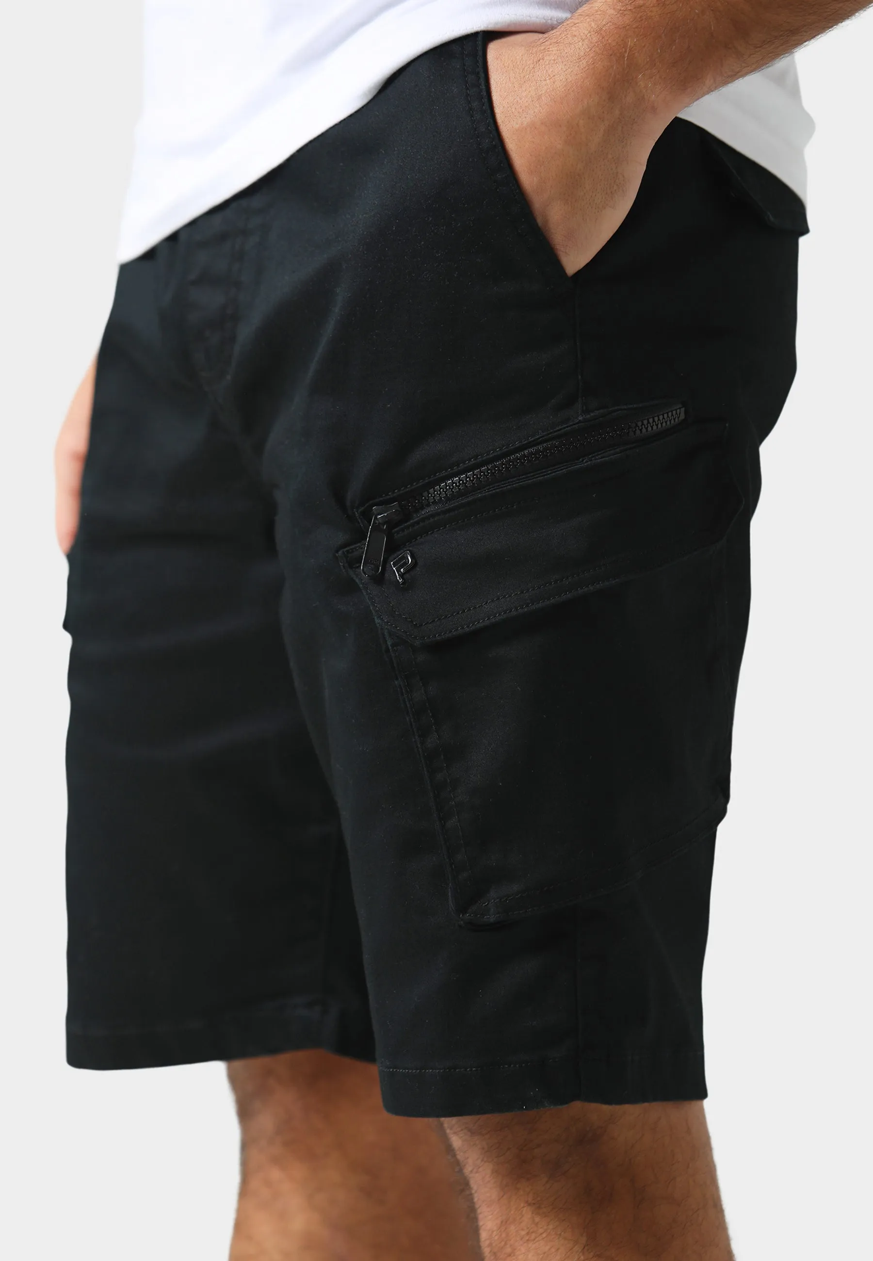 Eythorn Black Cargo Shorts Gentle On Skin