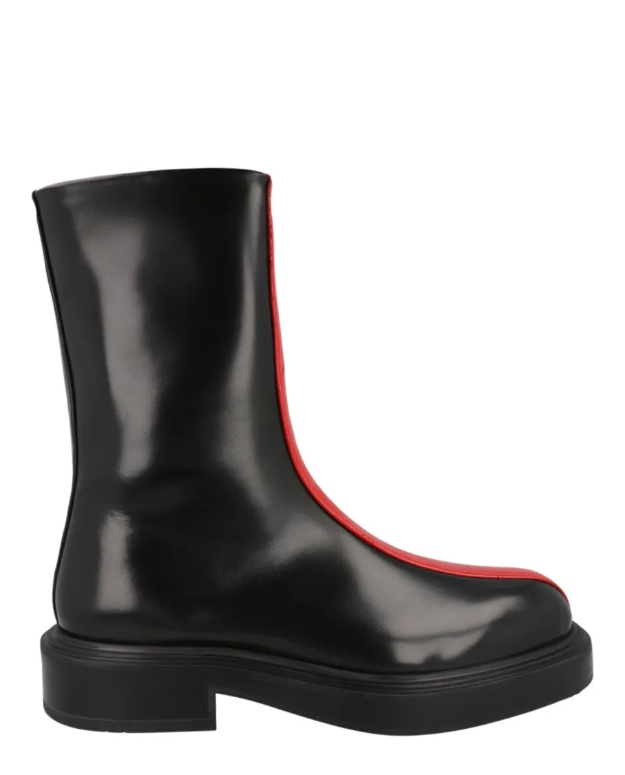 Florentia Contrasting Insert Ankle Boots Versatile Design Long Routine