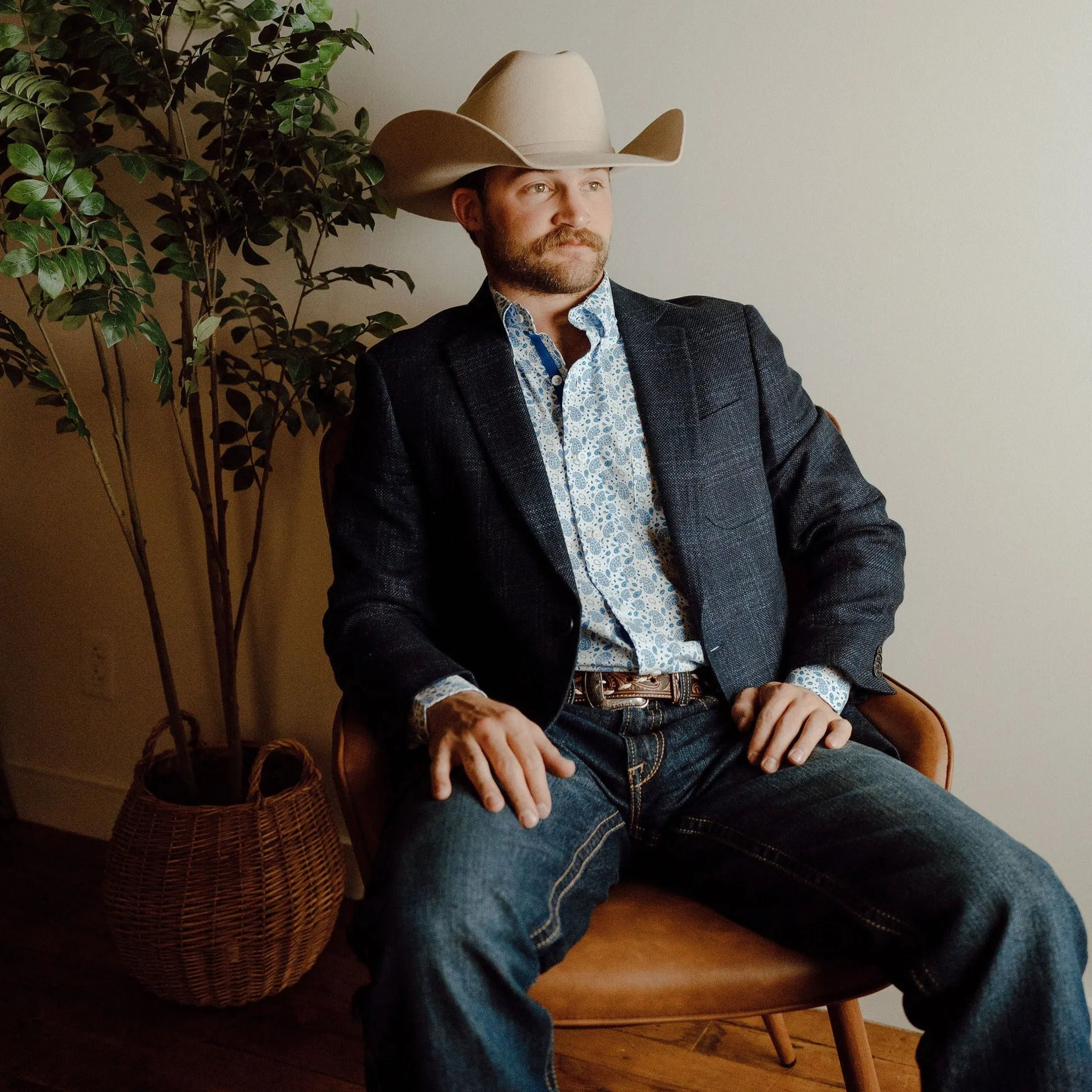 Neutral Fit Design Flynt Western Men's Bateman Sport Jacket in Navy