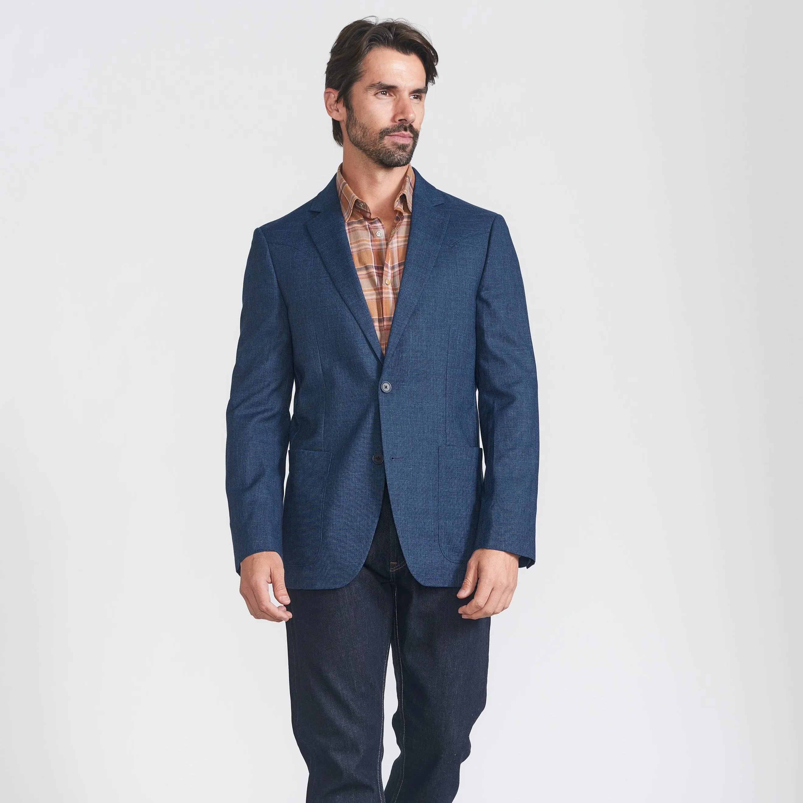 Flynt Western Men's Southfork Sport Jacket in Royal Blue Warm Lining Breathable fabric tech