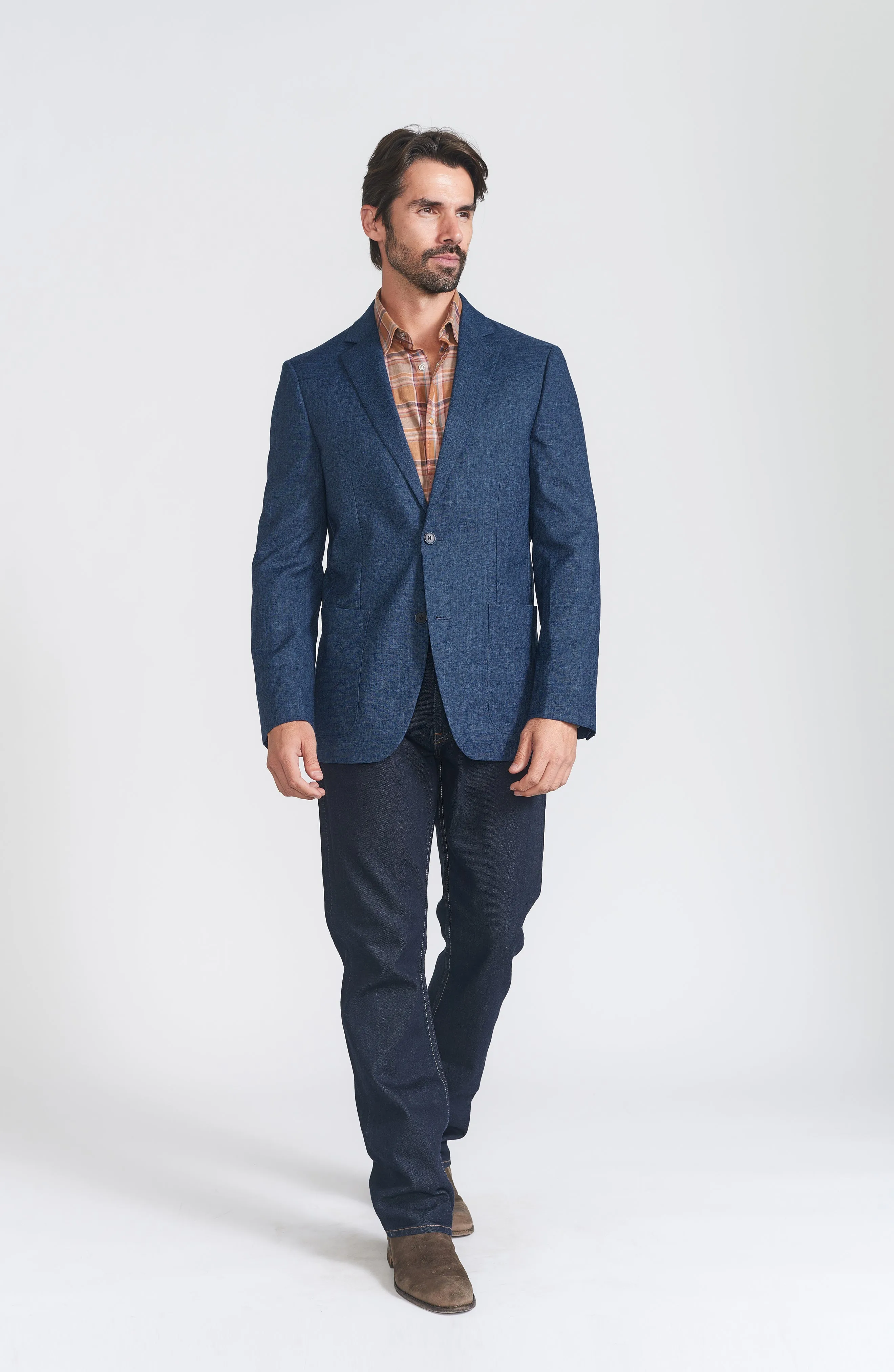 Flynt Western Men's Southfork Sport Jacket in Royal Blue Simple Outer