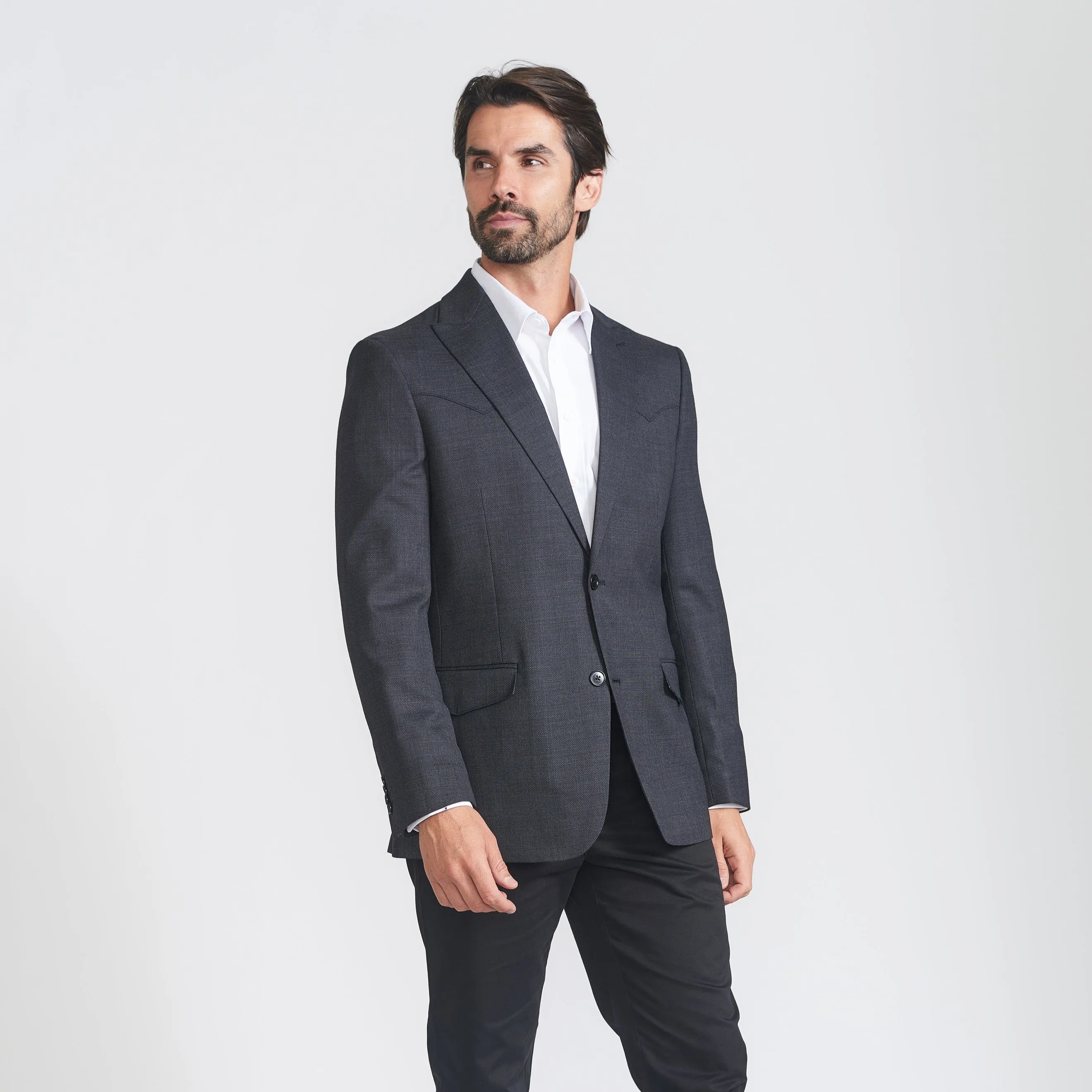 Compression Panels Flynt Western Men's Stockyard Sport Jacket in Charcoal Grey