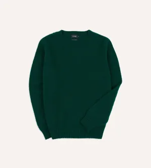 Urban Trend Forest Green Brushed Shetland Crew Neck Jumper
