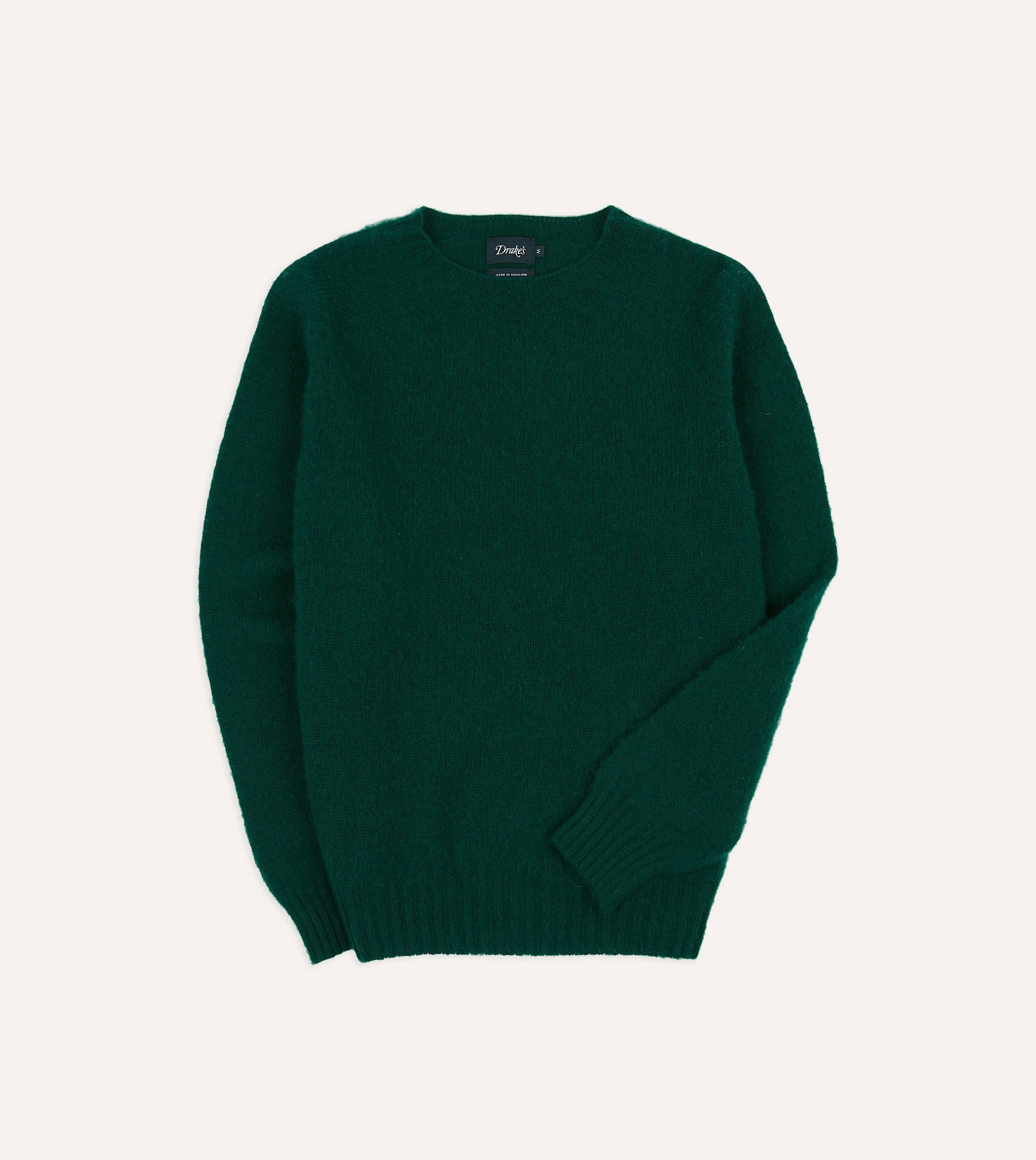 Urban Trend Forest Green Brushed Shetland Crew Neck Jumper