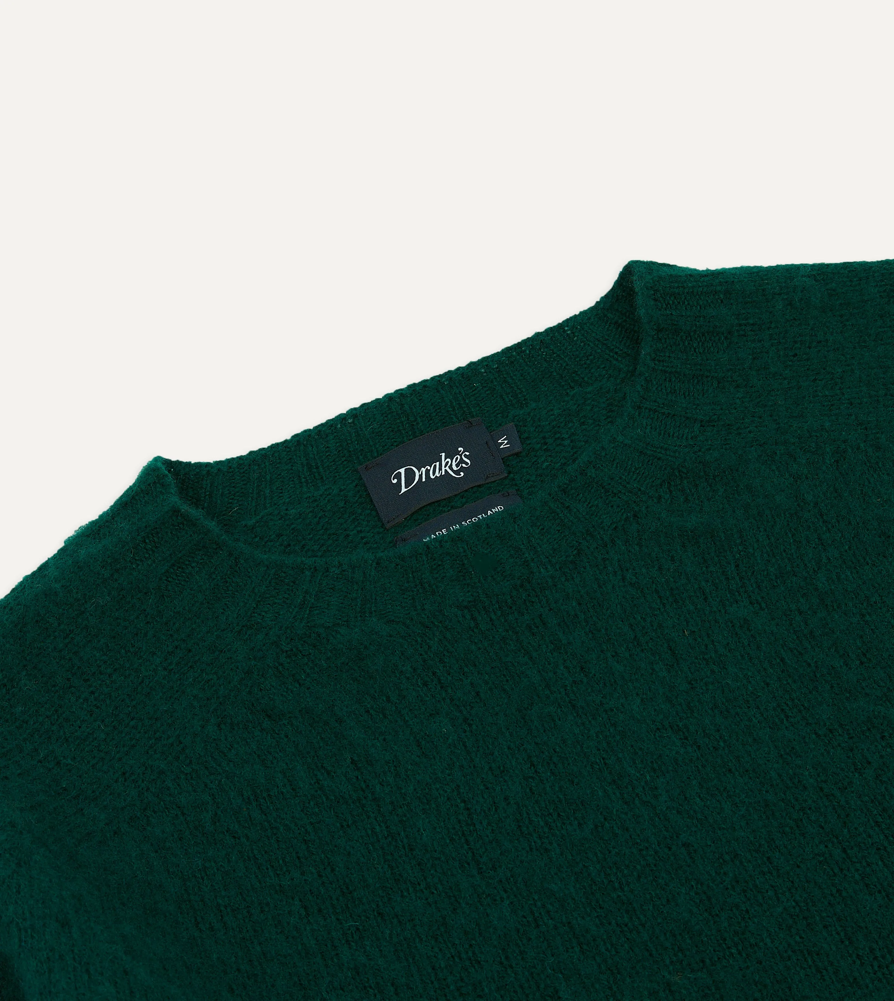 Forest Green Brushed Shetland Crew Neck Jumper Fashion Fit