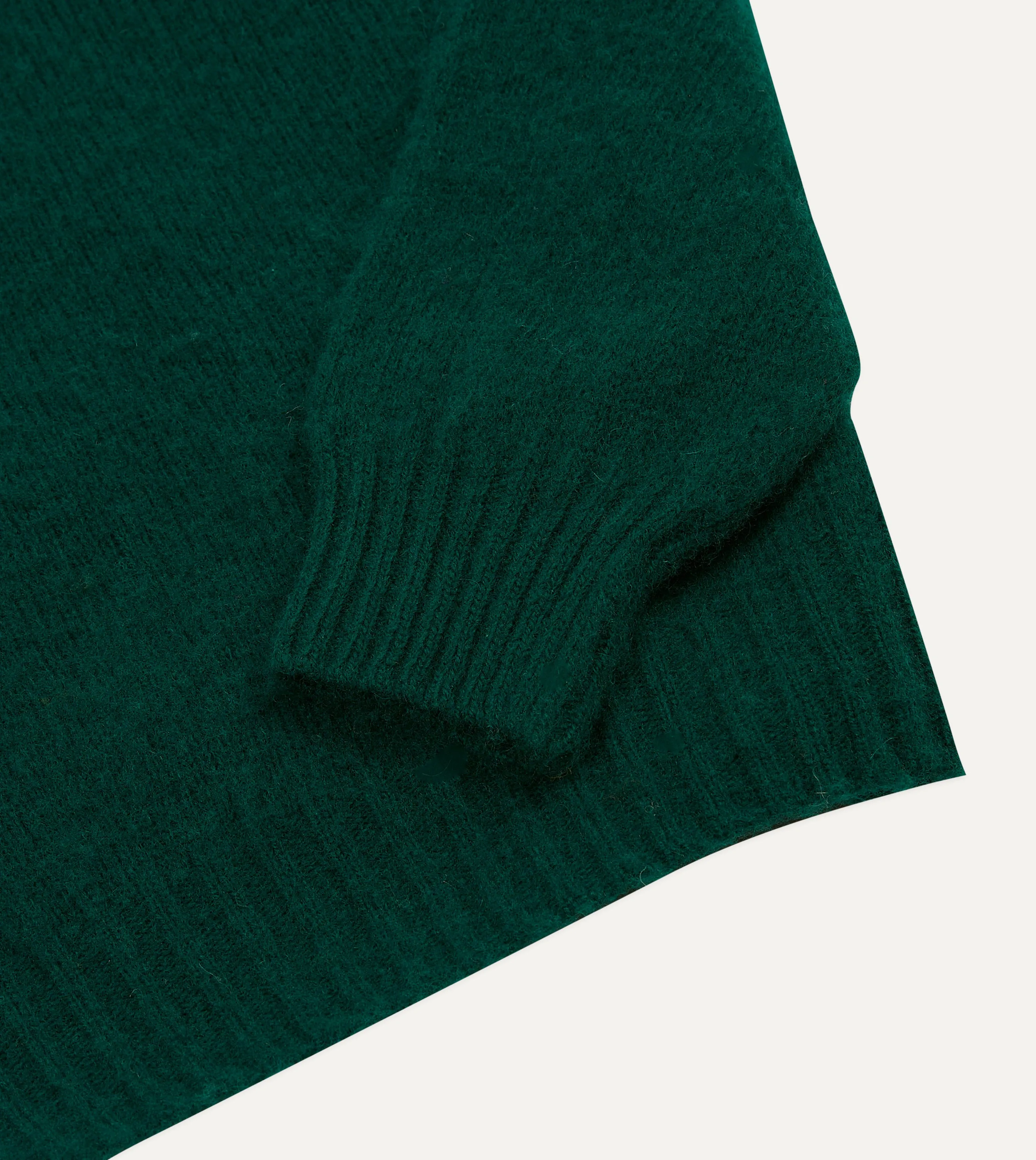 Forest Green Brushed Shetland Crew Neck Jumper Polished Feel