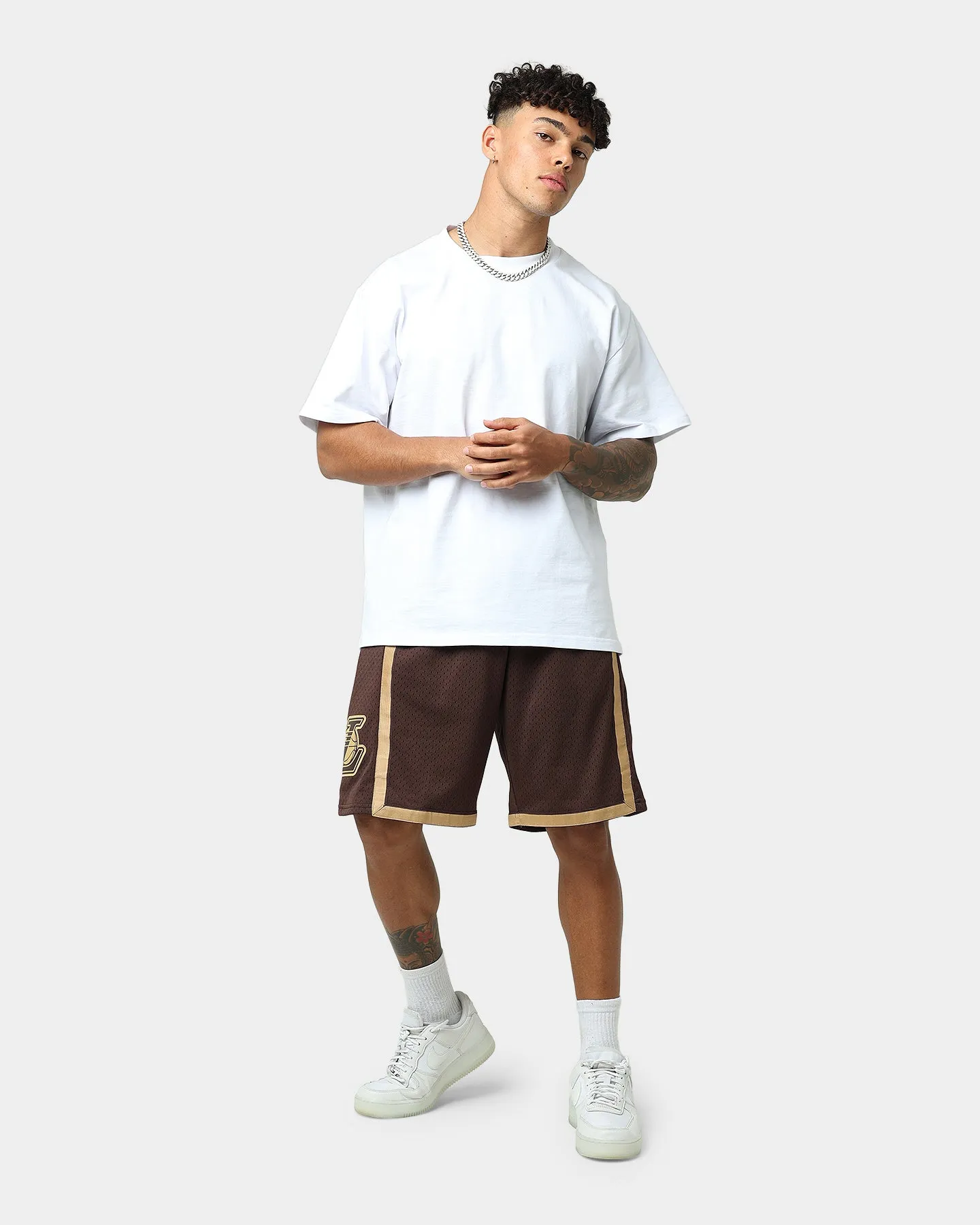 Mitchell & Ness Los Angeles Lakers Lux Brown Swingman Shorts Baroque Brown Performance Fit skiing gear
