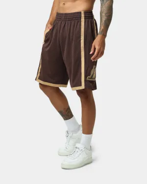 Body Movement Mitchell & Ness Los Angeles Lakers Lux Brown Swingman Shorts Baroque Brown
