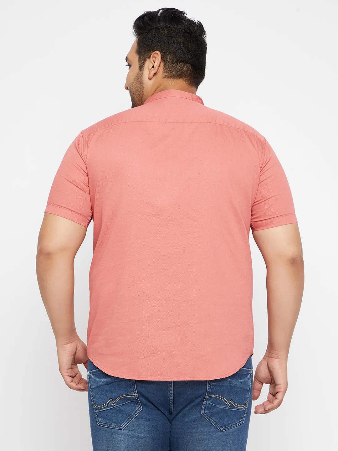 ZeroIrritationLabels Men's Solid Pink Straight Shirt