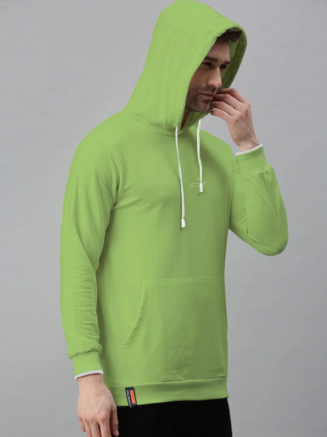 Men's Green Typography Hoodie with Kangaroo Pocket Cozy Choice sporty wear