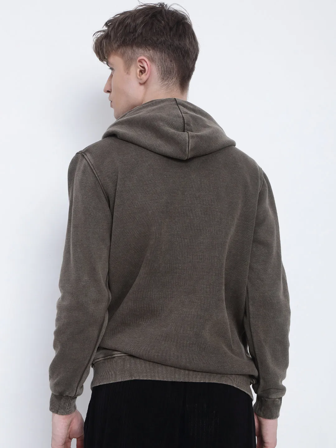 Men's Brown Hoodie with Pockets Relaxed Fit