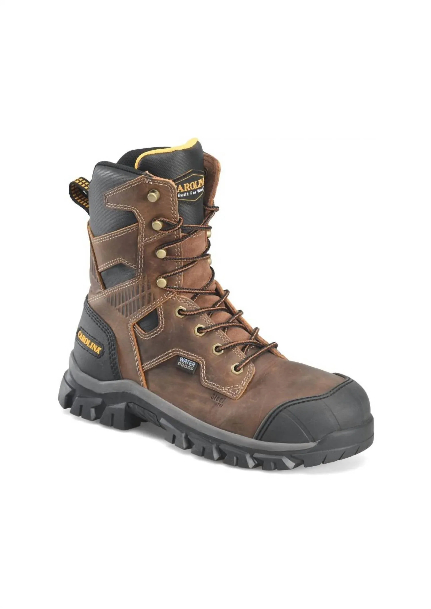 Men's Falcon 8" Steel Toe Work Boots In Brown Soundproof