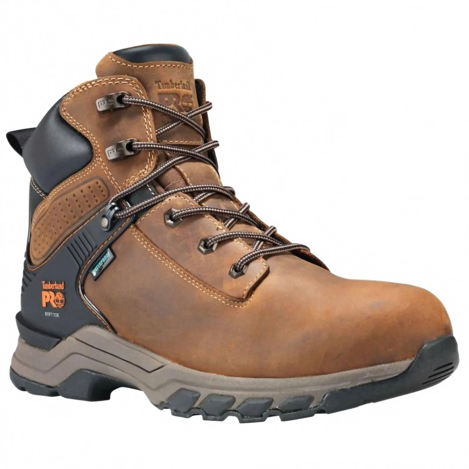 Men's Waterproof Work Boot In Dark Tan All Day Comfort Sport Sharp
