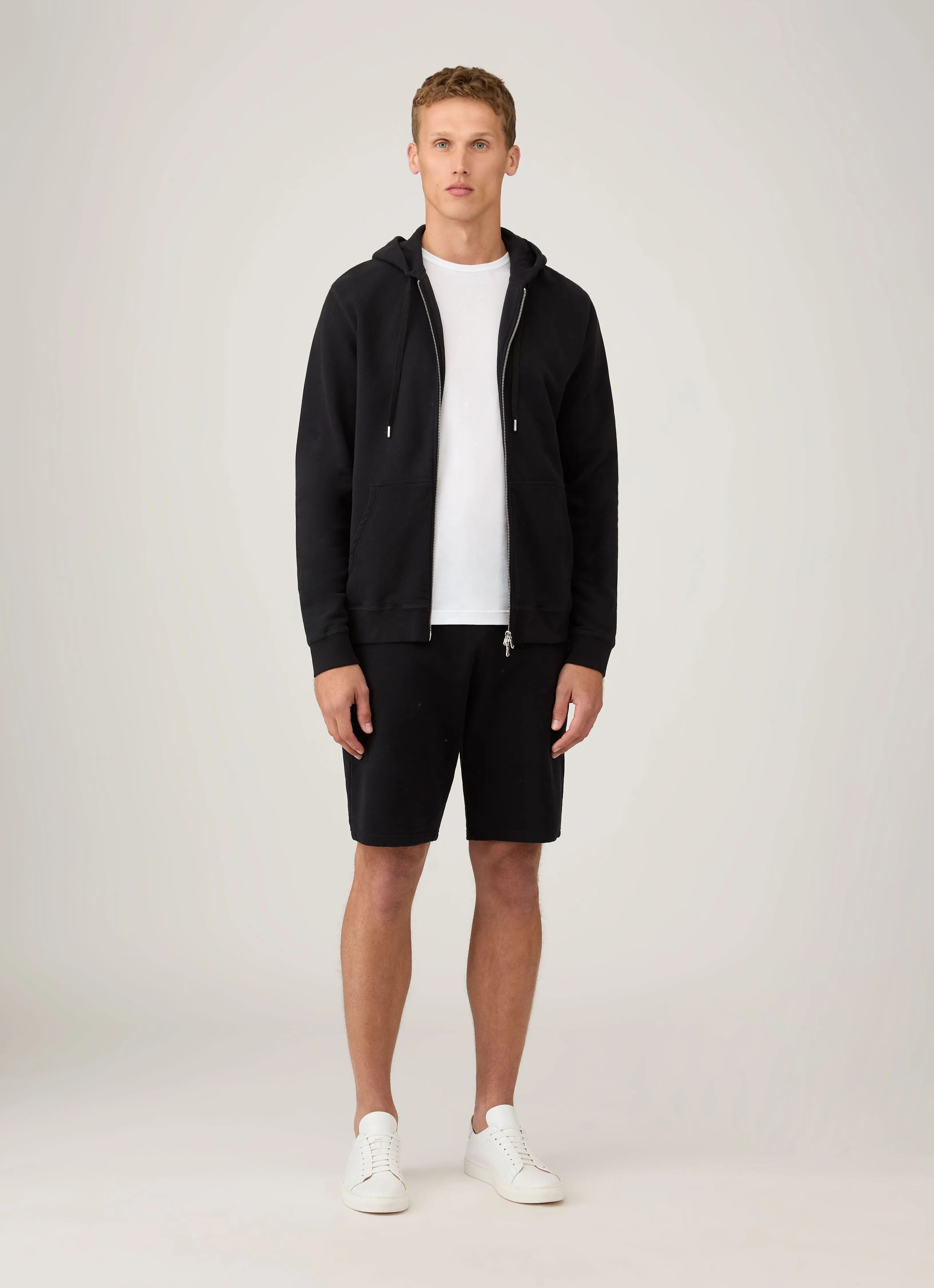 Mesh Ventilation Zones factory work Men's Loopback Shorts in Black