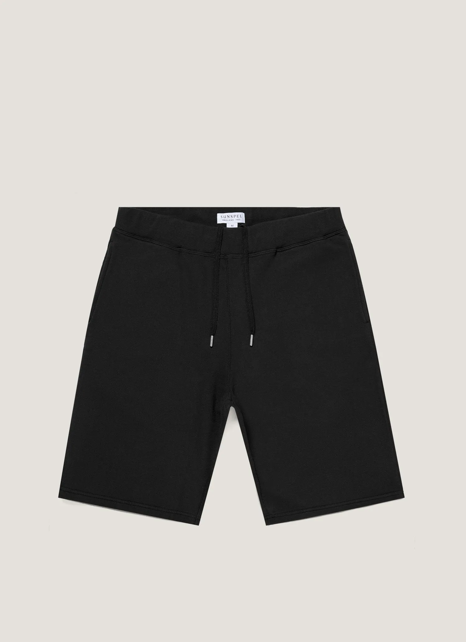 Men's Loopback Shorts in Black Adjustable Drawcord