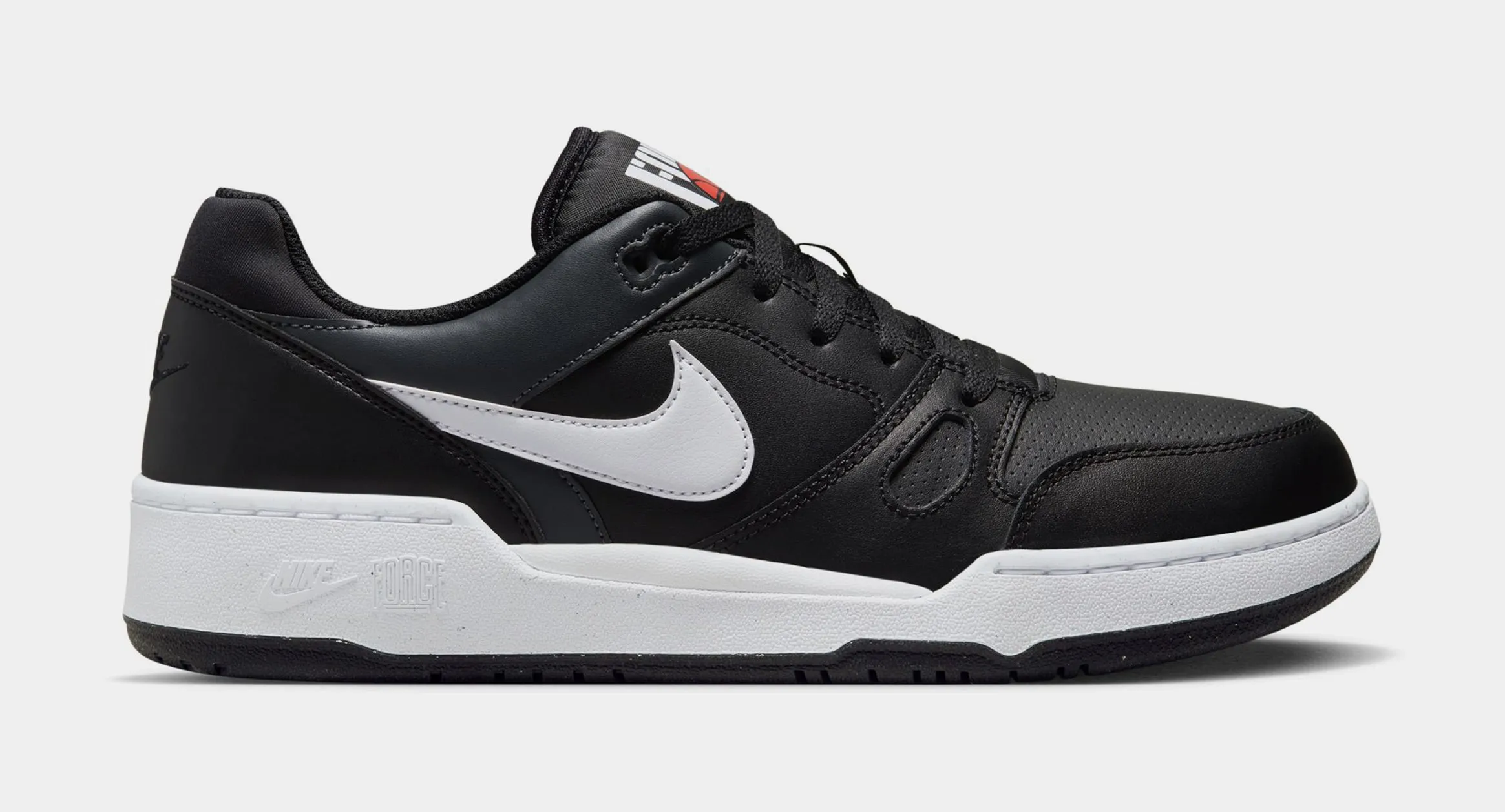 Breathable Footbed Full Force Low Mens Basketball Shoes (Black/Anthracite/Sail/White)